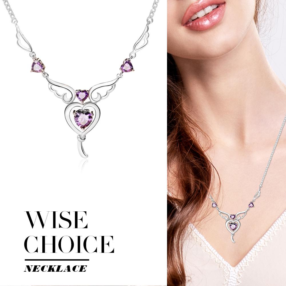 Wings of Love Sterling Silver Cavicle Pendant Necklace