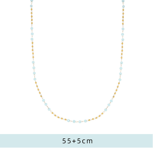 Presentski 18k Sky Blue Handmade Beading Necklace for Women