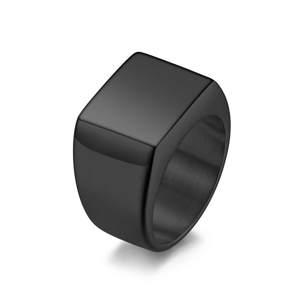 Presentski Square Smooth Flat Simple Ring for Men Boys