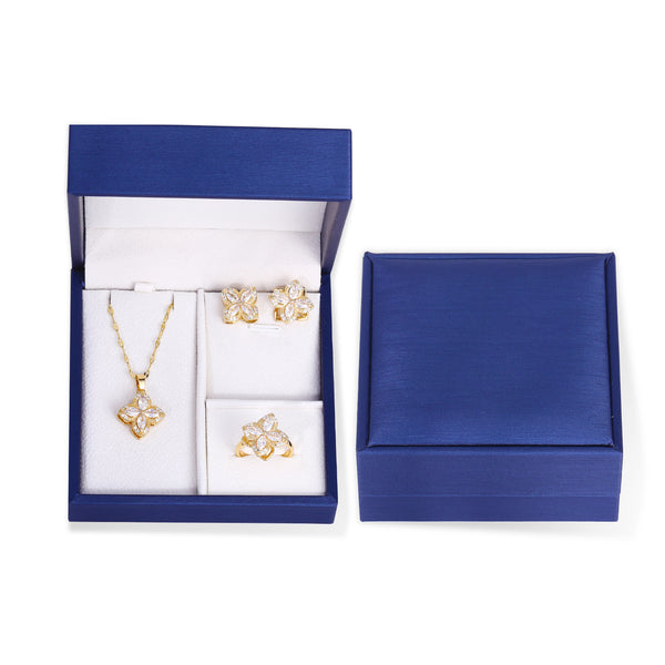 Presentski Flower Spinner Sets Necklace,Earrings and Ring include Gift Box