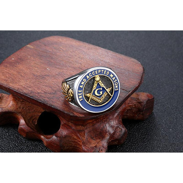 Presentski Masonic Element Ring for Men Boys