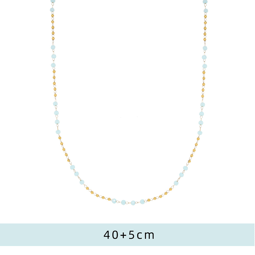 Presentski 18k Sky Blue Handmade Beading Necklace for Women