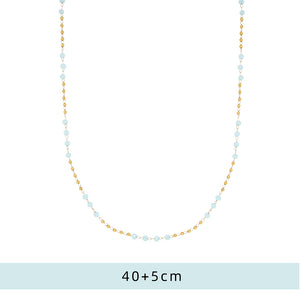 Presentski 18k Sky Blue Handmade Beading Necklace for Women