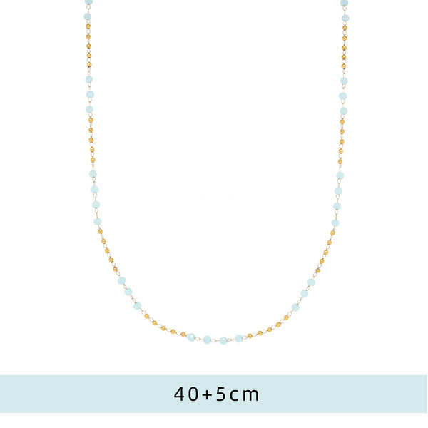 Presentski 18k Sky Blue Handmade Beading Necklace for Women