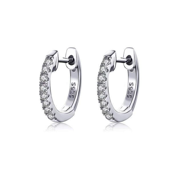 Presentski Gold Plated Zircon Tiny Huggie Hoop Earrings 925 Sterling Silver Fashion Trend Earrings as Gift for Girlfriends