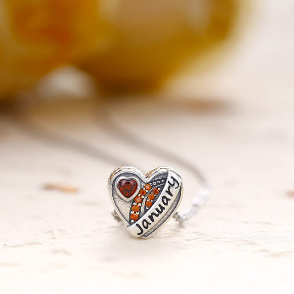 Heart Birthstone Charms Angle Wings for Bracelet - Presentski Forever Love Charm with Birthstones for Bracelets Silver Hearts Dangle Charms Bead for Bracelets Necklace Birthday Gifts for Women Girls