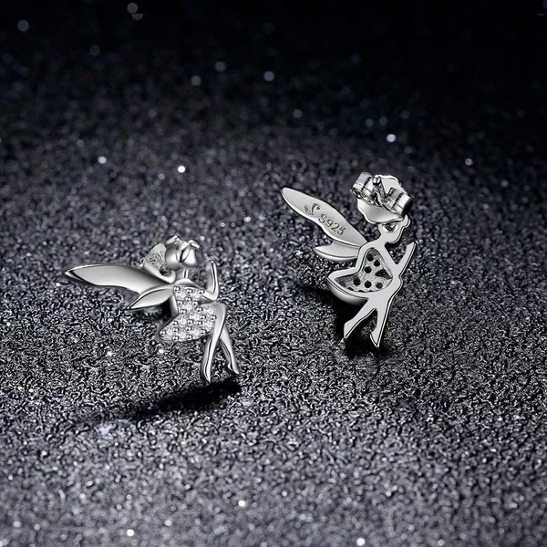 Presentski Fairy Stud Earrings 925 Silver Fashion Personality Trendy Ear Studs Gifts for Girls and Women