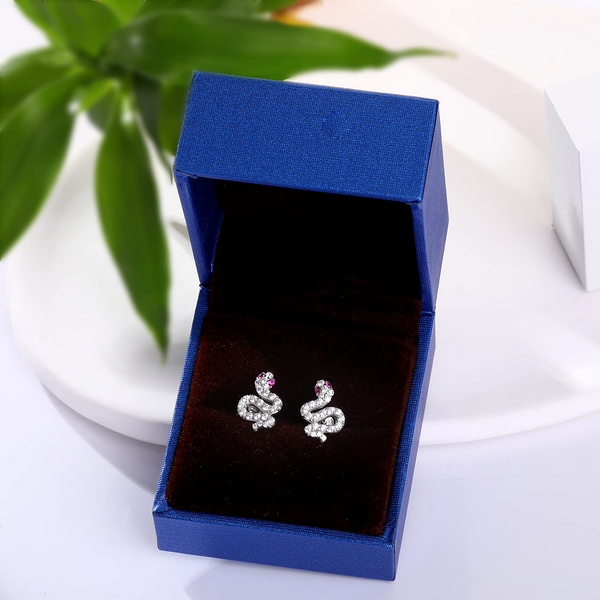 Presentski Silver Snake Stud Earrings Simple and Exquisite Anti-Red Eye Snake Stud Earrings For Ladies And Girls, For Snake Friends