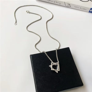 Presentski Simple Square Triangle Pendant Necklace TN024