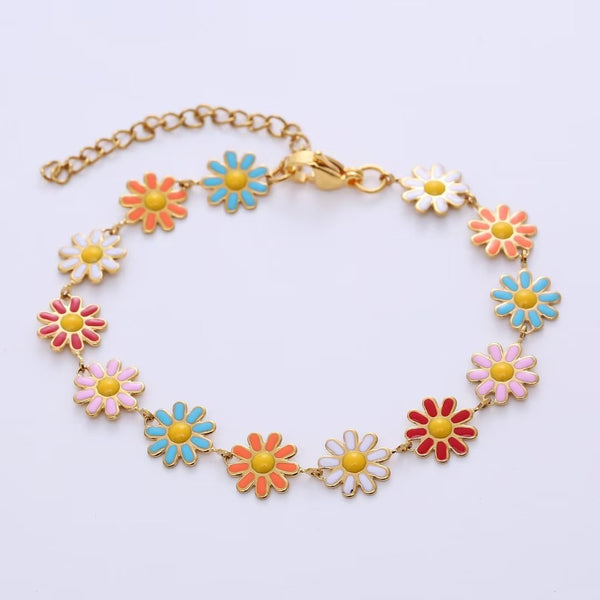 [Stainless Steel Flower Bracelet Set TKHP-FB01] Presentski Adjustable Flower Bracelet Collection