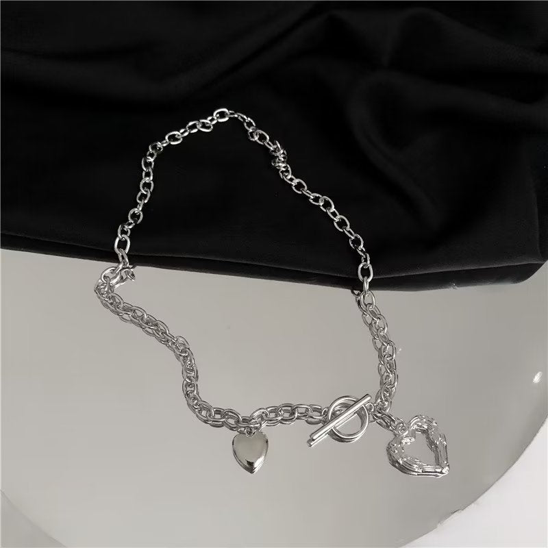 Presentski Simple Hollow Heart Pendant Necklace TN016