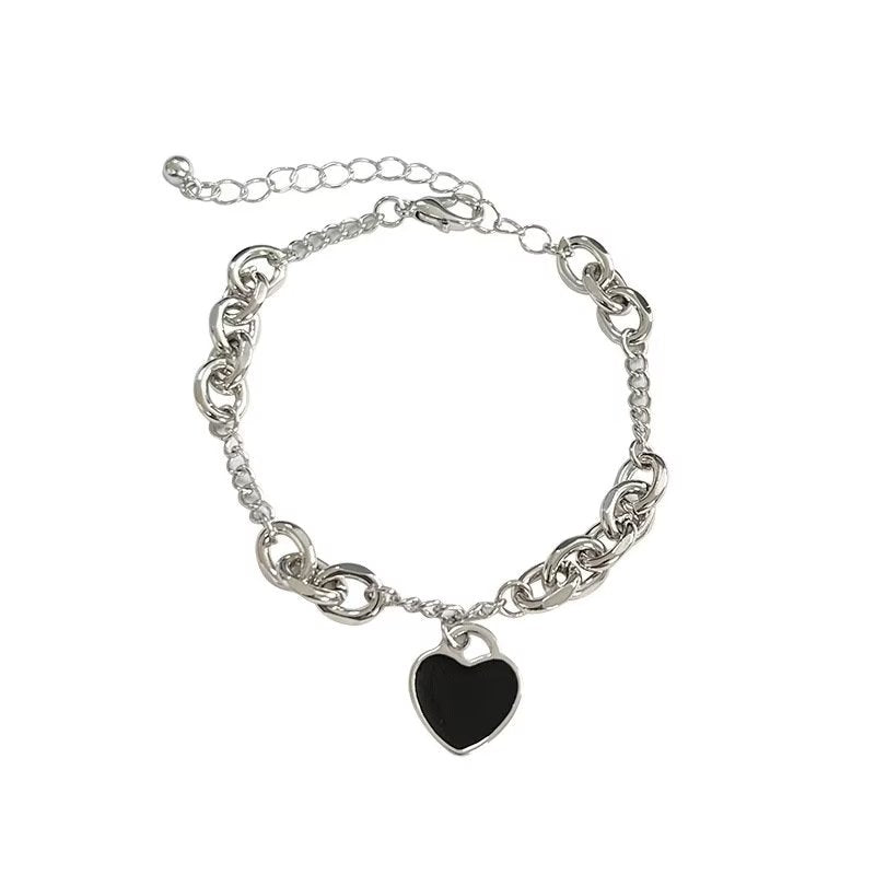 Presentski Simple Black Heart-shaped Cool Adjustable Bracelet TB009