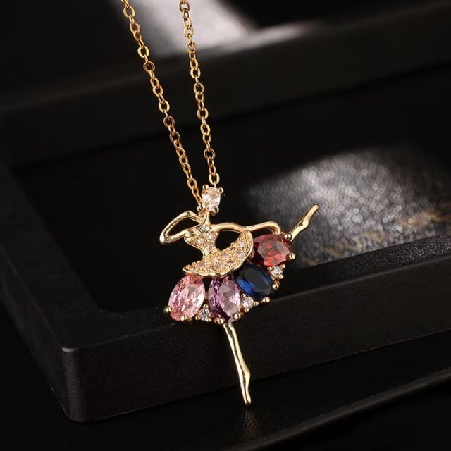 [TN103] Presentski Elegant Dancing Angel Girl Pendant Necklace