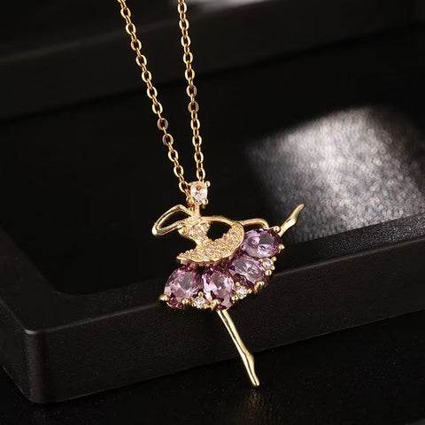 Presentski Shiny Dancing Girl Pendant Necklace TN032