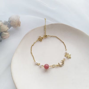 [TB036] Presentski Sparkling Star Moon Bead Adjustable Bracelet