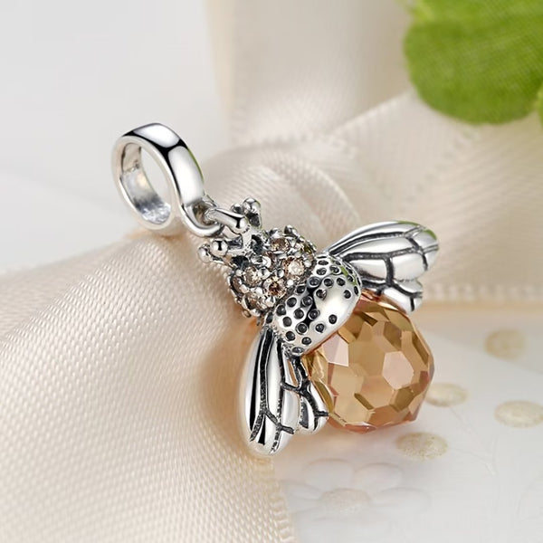 Presentski Retro S925 Bee Charm Little Wasp fit Women Girl Charm Bracelets DIY Making