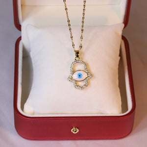 [TN114] Presentski Creative Eye Palm Pendant Necklace