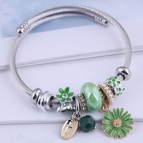 [Charm Bangles TKHP-CB01] Presentski Charm Bangle Bracelet Adjustable