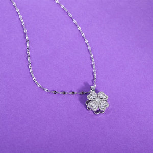 Presentski Dazzling Love Flower Pendant Spinner Necklace TSN035