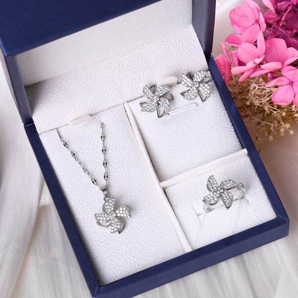 Presentski Windmills Spinner Necklace Ring Earrings Set With Gift Box SP08T