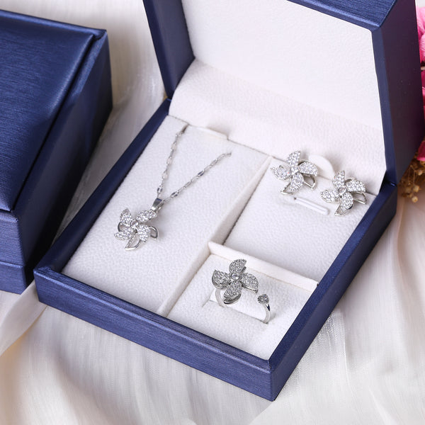 Presentski Windmills Spinner Necklace Ring Earrings Set With Gift Box SP08T