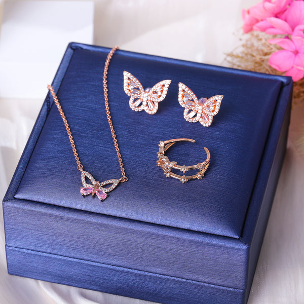 Presentski Dainty Butterfly Jewelry Set with Gift Box T3S004