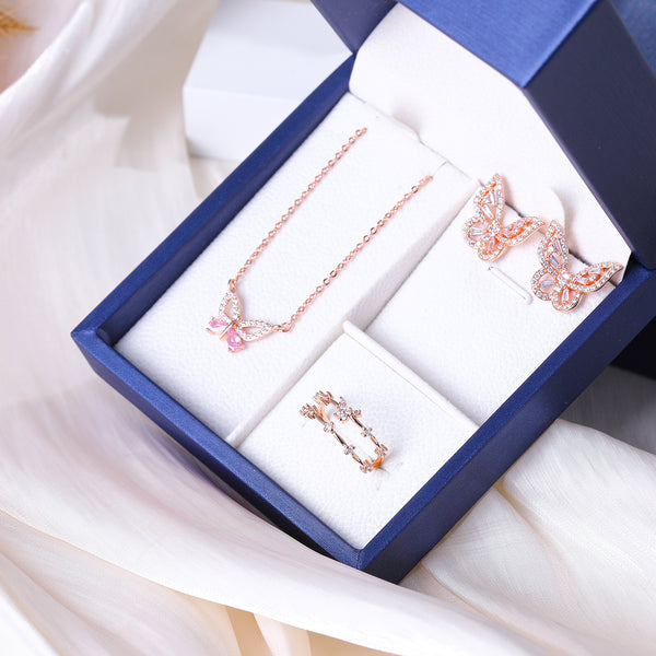 Presentski Dainty Butterfly Jewelry Set with Gift Box T3S004