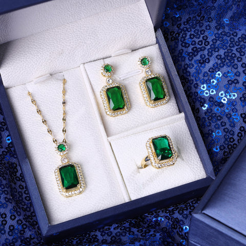 Presentski Dainty Square Shaped Jewelry Set T3S019