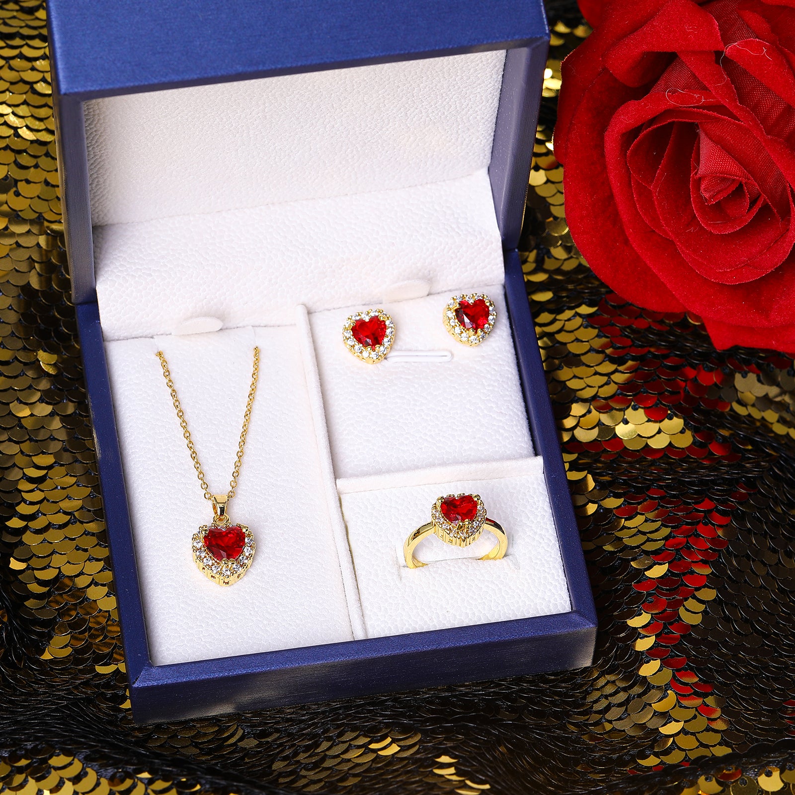 Presentski Heart Jewelry Set with Gift Box T3S017